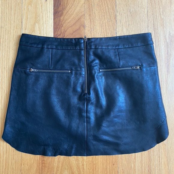 Mini black leather Mason Skirt sz 6 - Picture 2 of 3